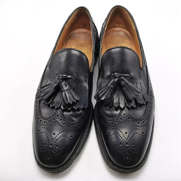 Dack's Shoes Size 10 B Black Leather  Wingtip Kiltie Business Casual - Picture 1 of 10